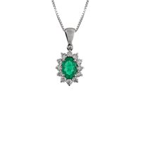 Collana Promesse Donna in Oro bianco Smeraldo 0.35 Ct CCPQ54S - CCPQ54S